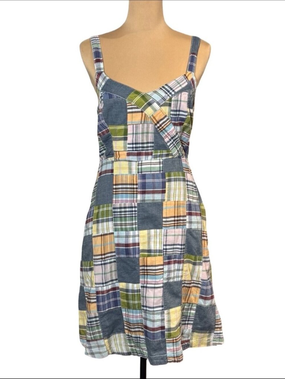 Vintage Y2K Tommy Hilfiger Madras Plaid Patchwork Sundress 2 Cottage